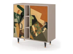 Aparador - 94х96х41 cm - BS5 - Glass and Checkerboard, Latte
