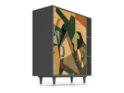 Aparador - 96х110х41 cm - BS6 - Glass and Checkerboard, Antracita