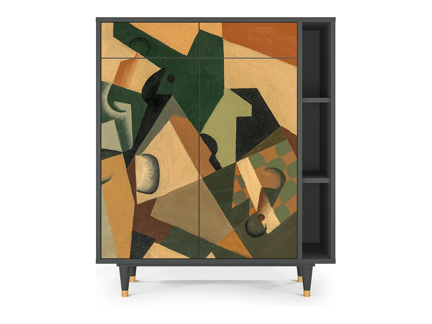 Aparador - 96х110х41 cm - BS6 - Glass and Checkerboard, Antracita