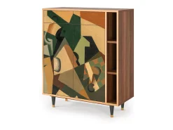 Aparador - 96х110х41 cm - BS6 - Glass and Checkerboard, Nogal