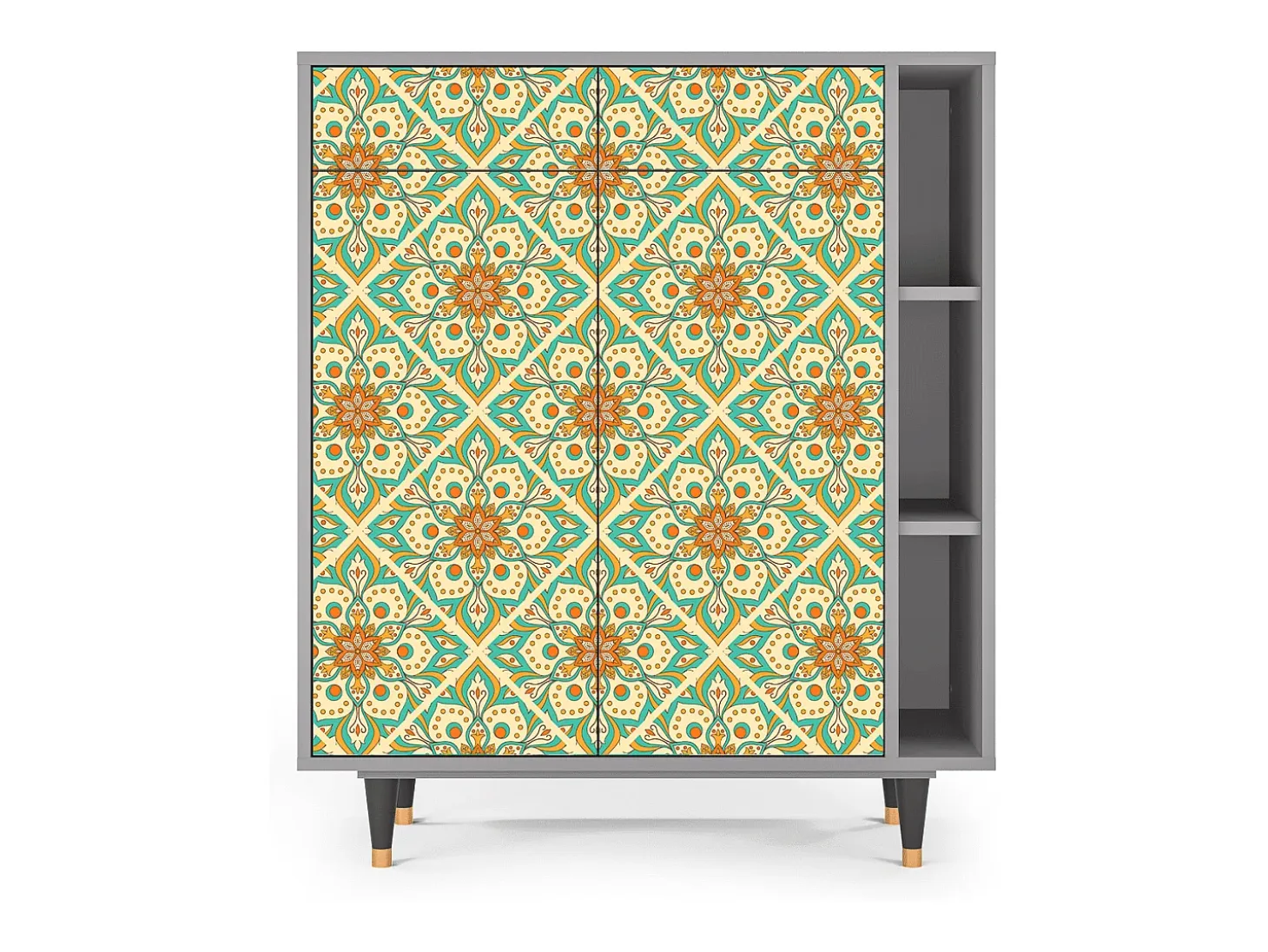 Aparador - 96х110х41 cm - BS6 - Hindu Daisy, Gris
