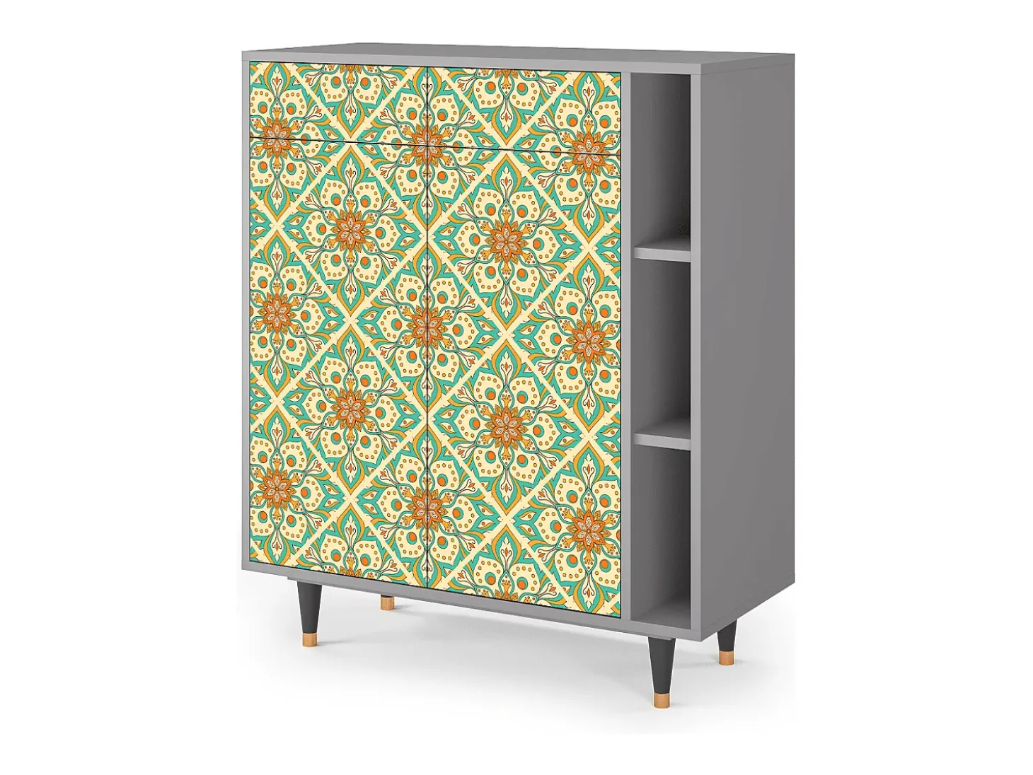 Aparador - 96х110х41 cm - BS6 - Hindu Daisy, Gris