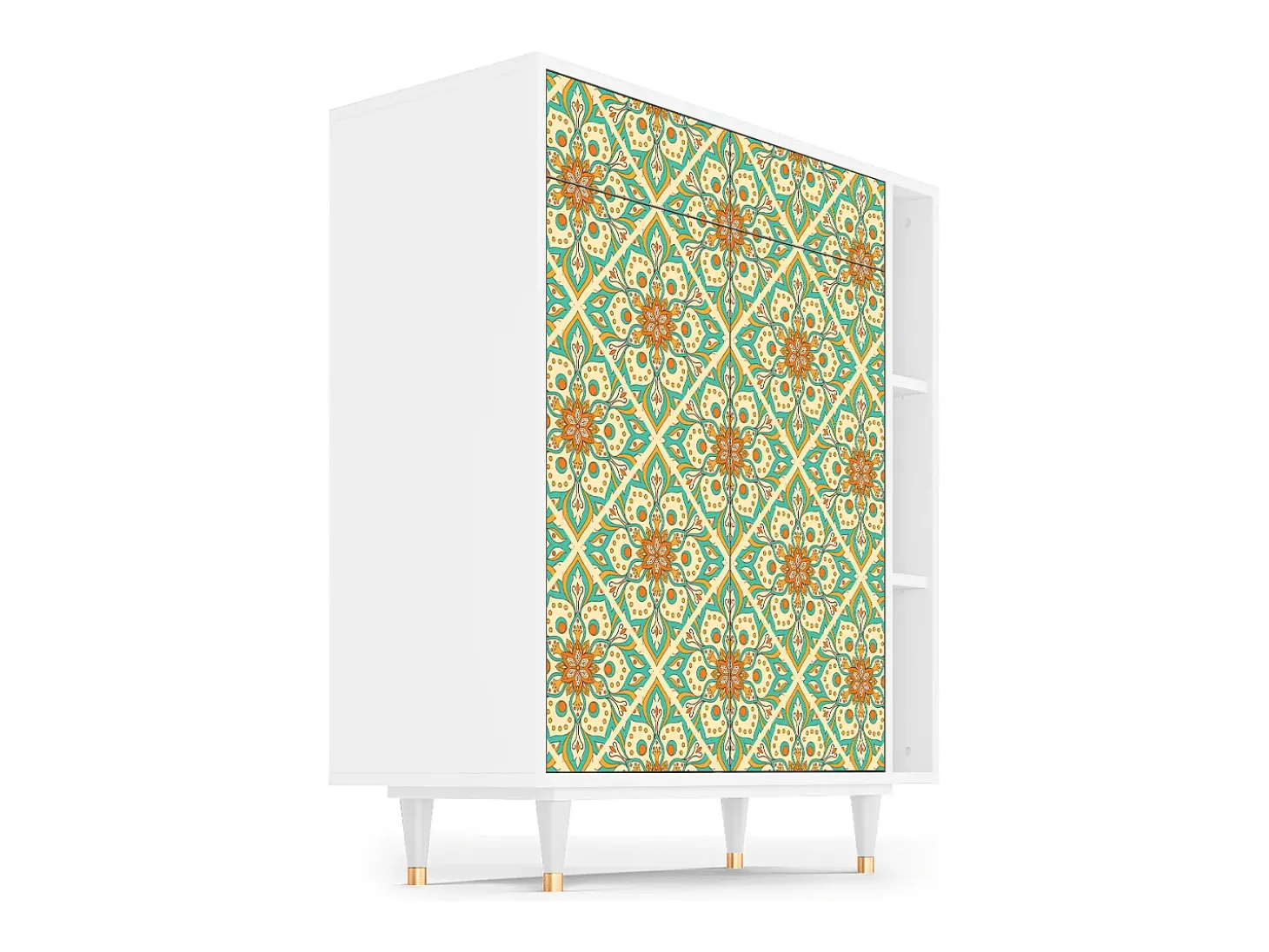 Aparador - 96х110х41 cm - BS6 - Hindu Daisy, Blanco