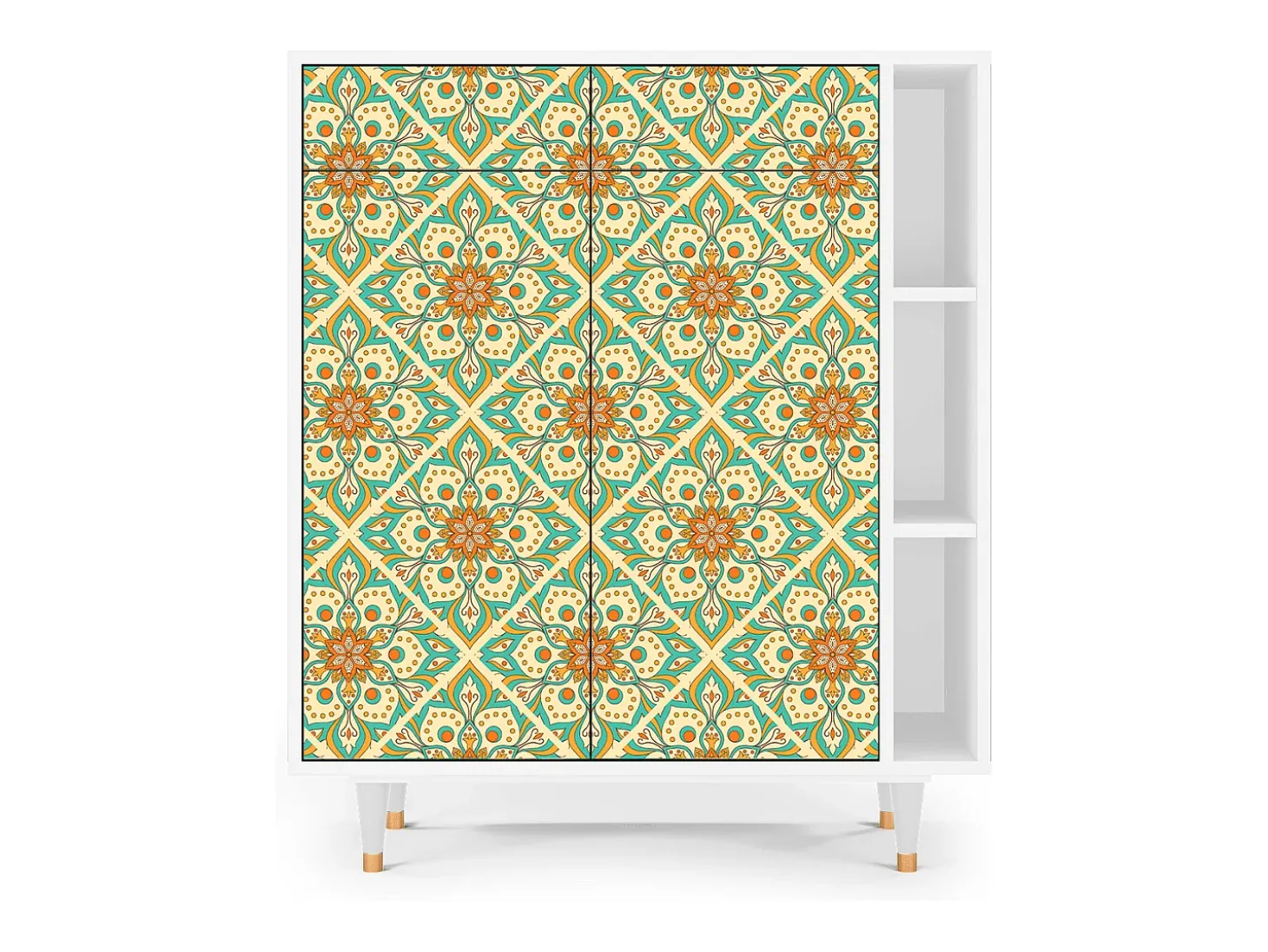 Aparador - 96х110х41 cm - BS6 - Hindu Daisy, Blanco