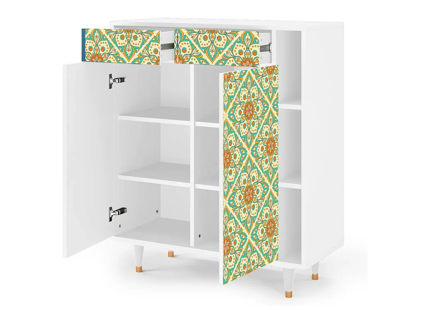 Aparador - 96х110х41 cm - BS6 - Hindu Daisy, Blanco