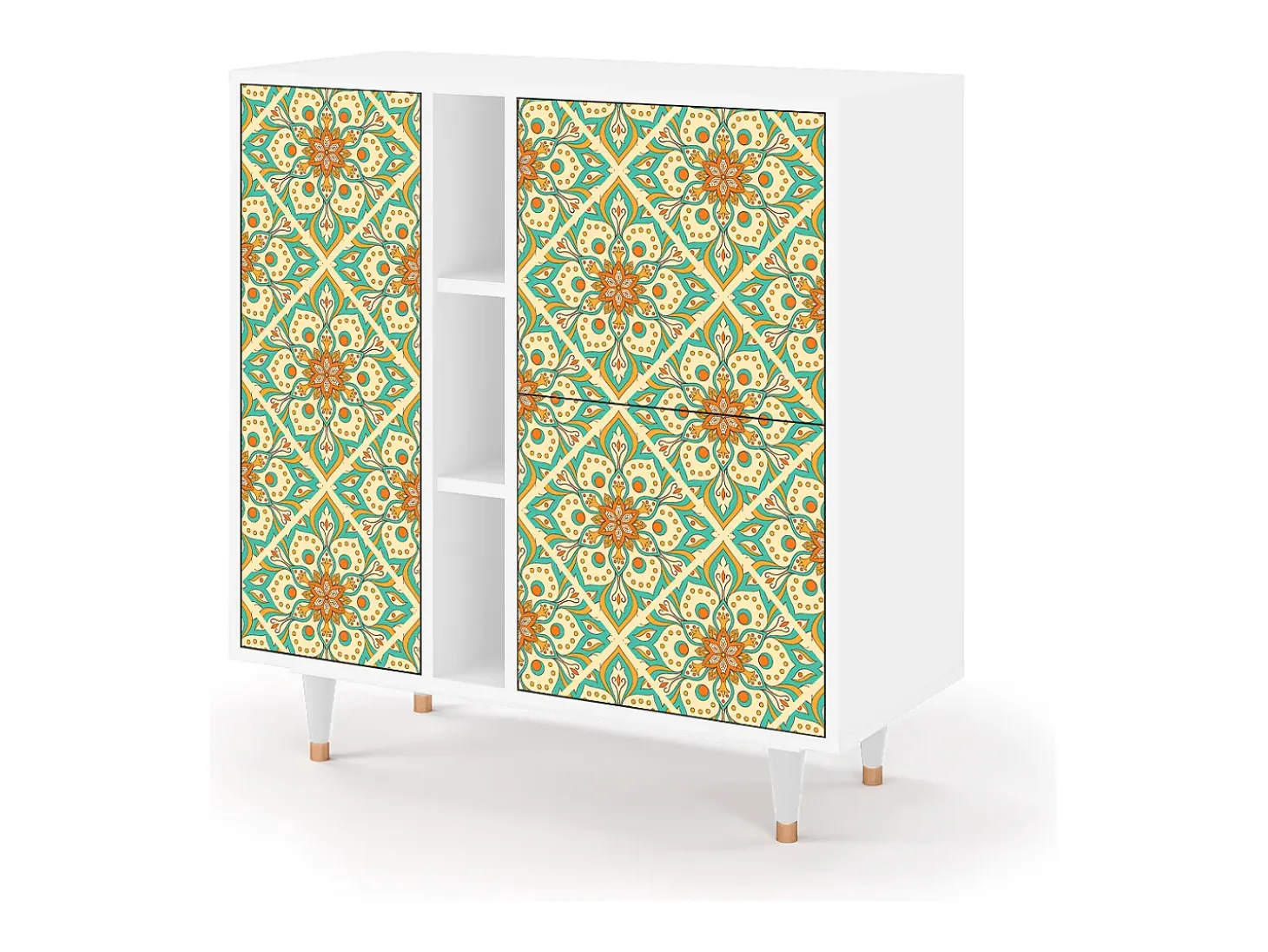 Aparador - 94х96х41 cm - BS5 - Hindu Daisy, Blanco