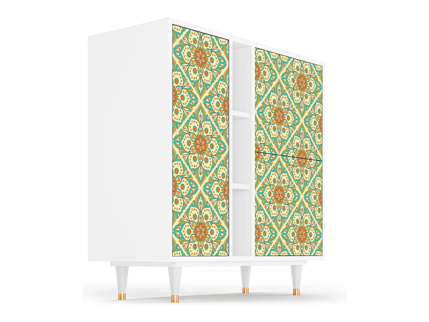 Aparador - 94х96х41 cm - BS5 - Hindu Daisy, Blanco