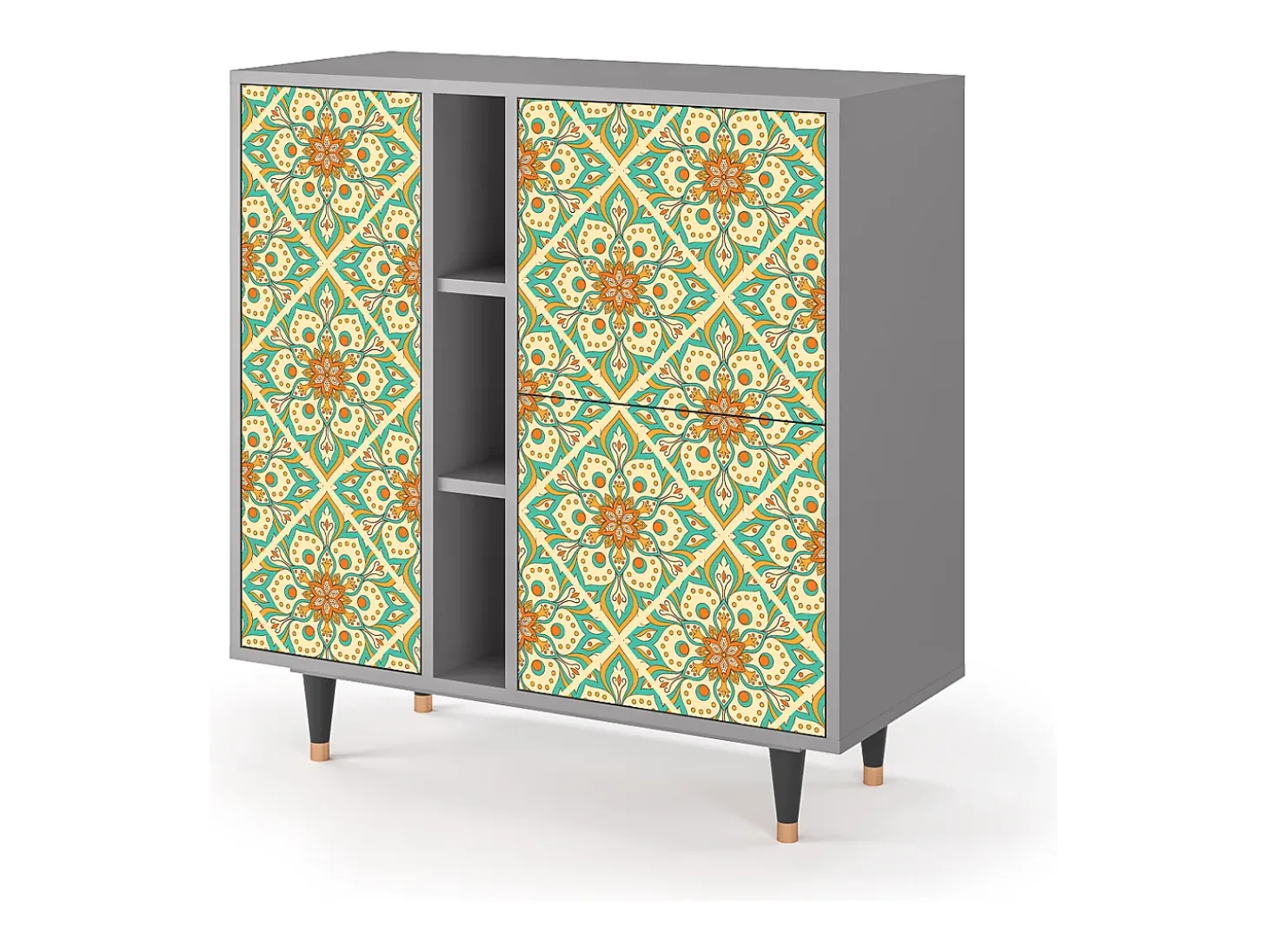 Aparador - 94х96х41 cm - BS5 - Hindu Daisy, Gris