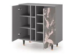 Aparador - 94х96х41 cm - BS5 - Issabelline Flower, Gris