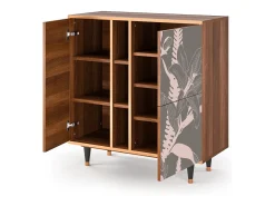 Aparador - 94х96х41 cm - BS5 - Issabelline Flower, Nogal