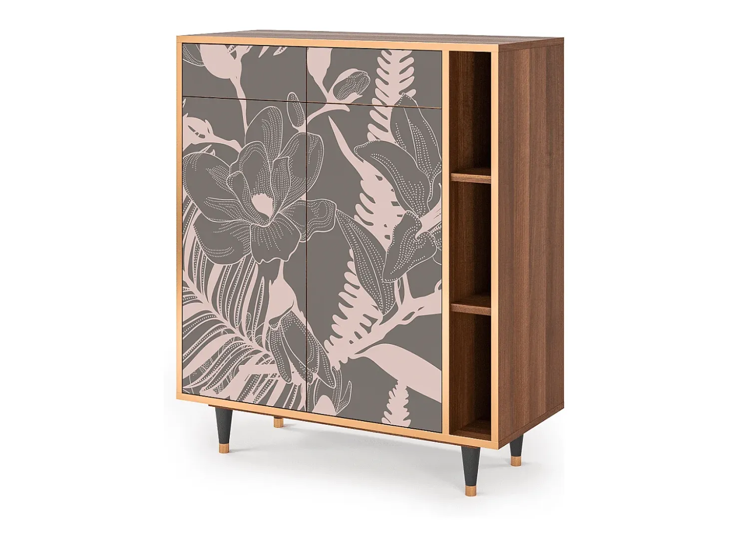 Aparador - 96х110х41 cm - BS6 - Issabelline Flower, Nogal