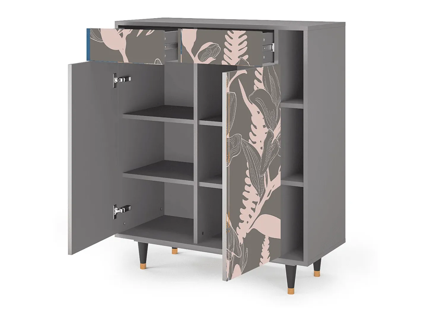 Aparador - 96х110х41 cm - BS6 - Issabelline Flower, Gris