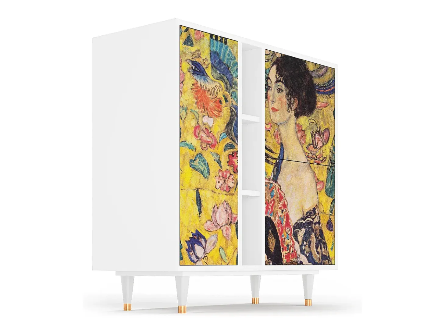 Aparador - 94х96х41 cm - BS5 - Lady with Fan by Klimt, Blanco