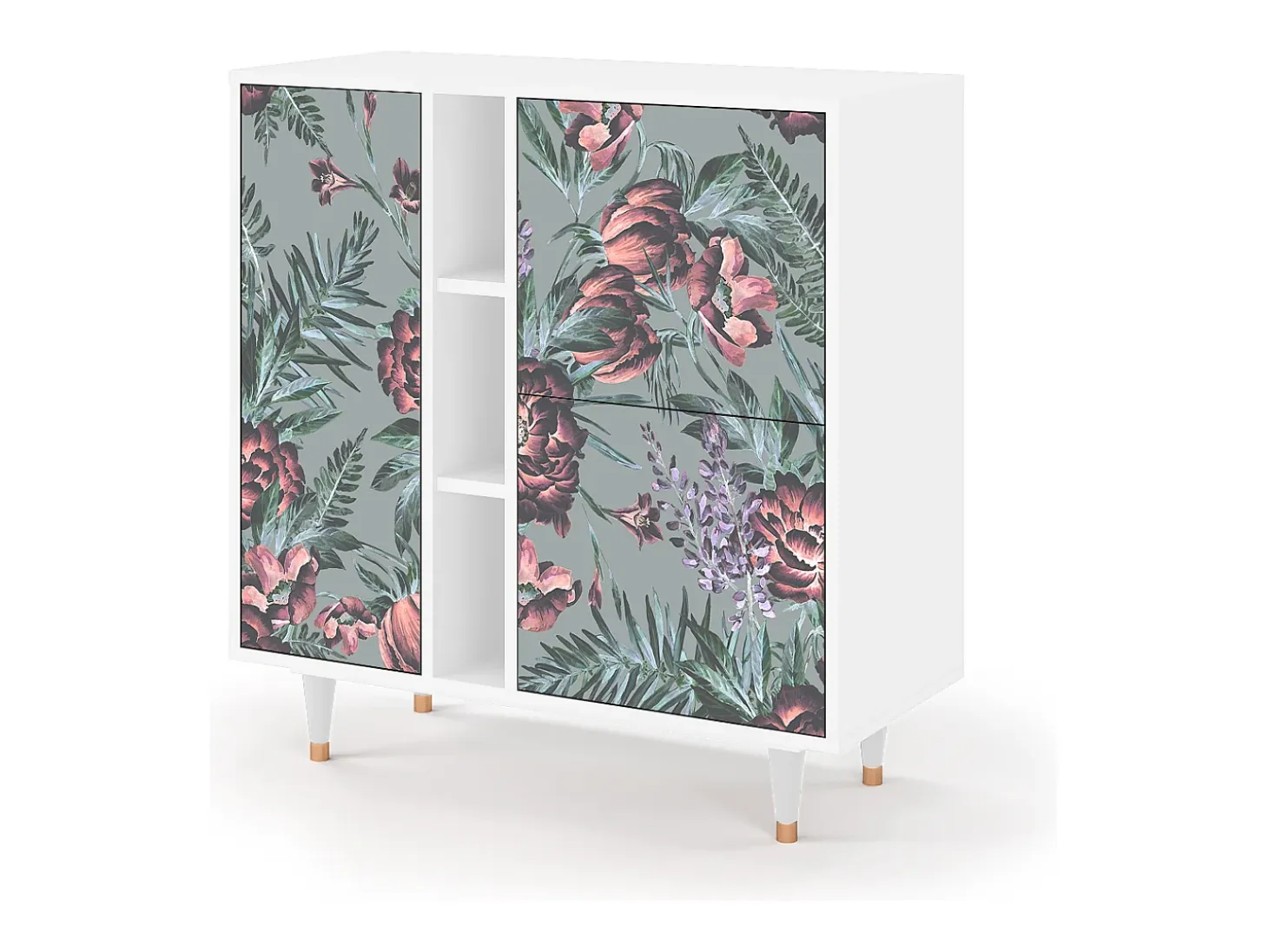 Aparador - 94х96х41 cm - BS5 - Light Peonies, Blanco