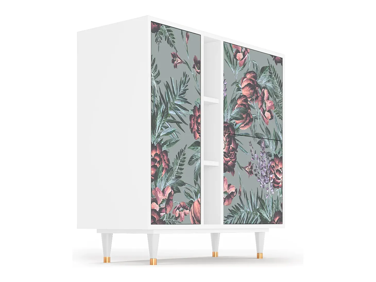 Aparador - 94х96х41 cm - BS5 - Light Peonies, Blanco