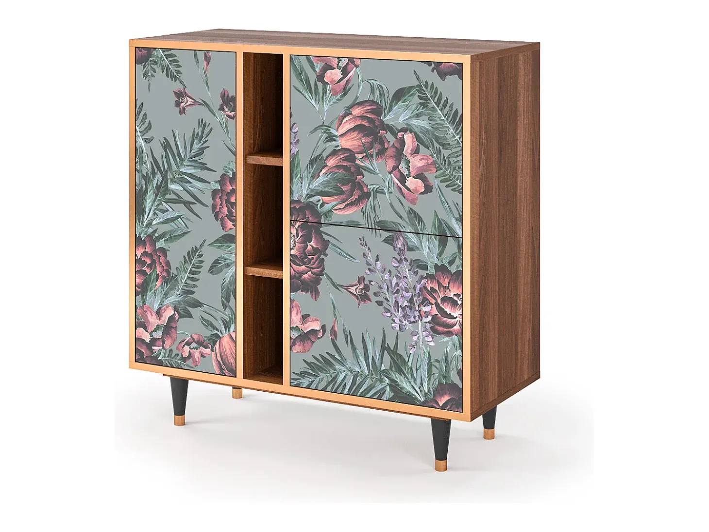 Aparador - 94х96х41 cm - BS5 - Light Peonies, Nogal