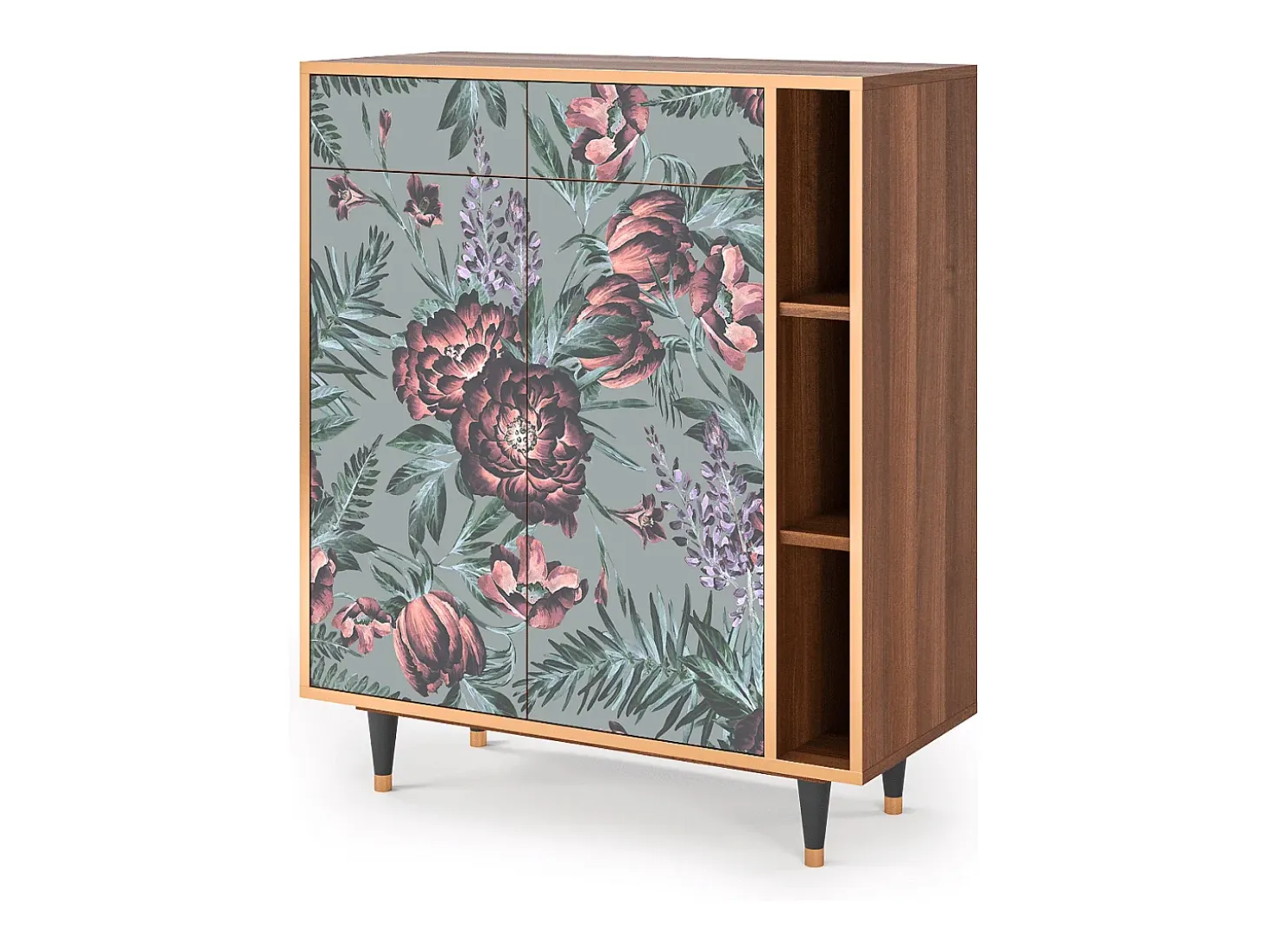 Aparador - 96х110х41 cm - BS6 - Light Peonies, Nogal