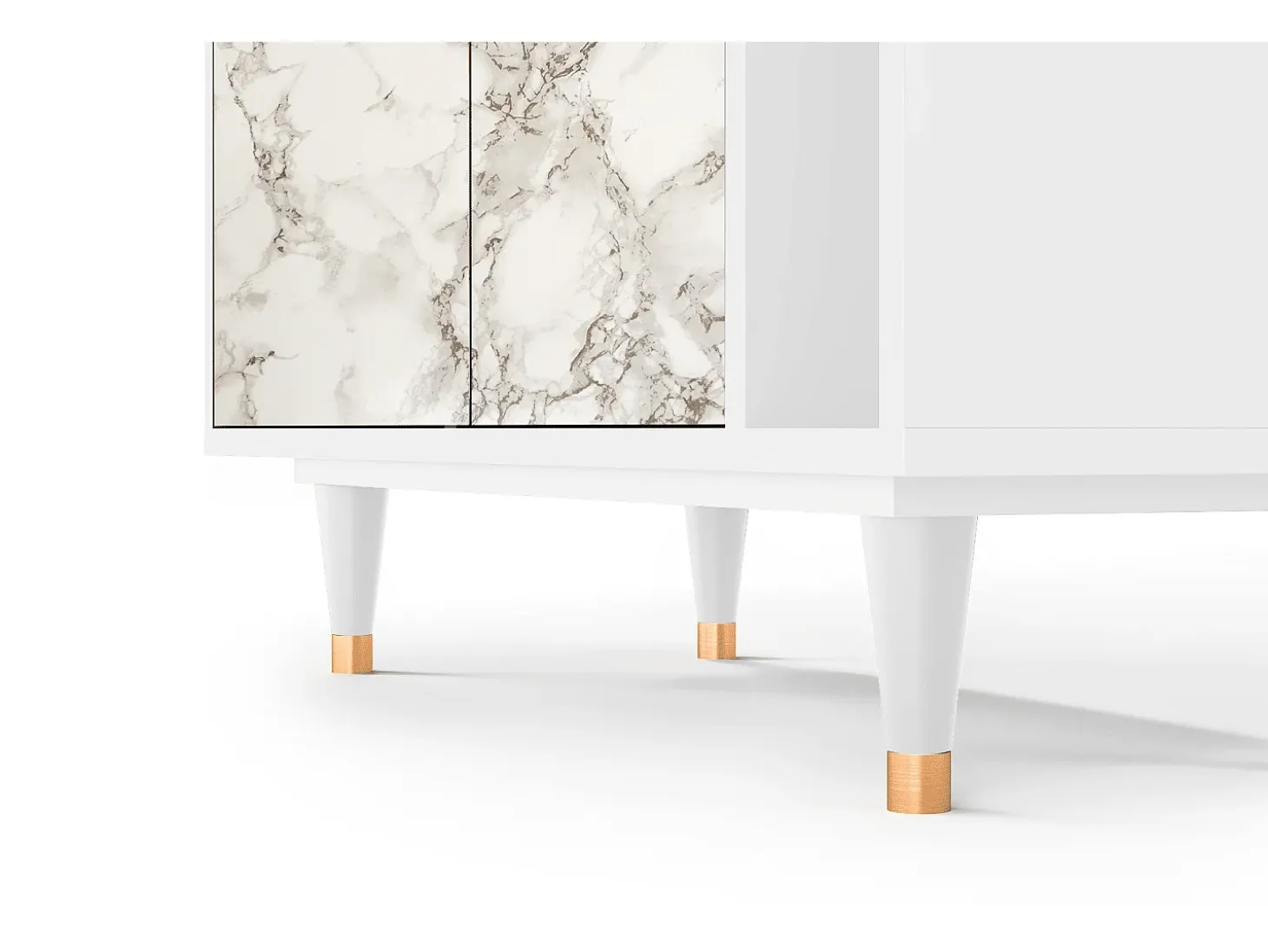 Aparador - 96х110х41 cm - BS6 - Milk Marble, Blanco