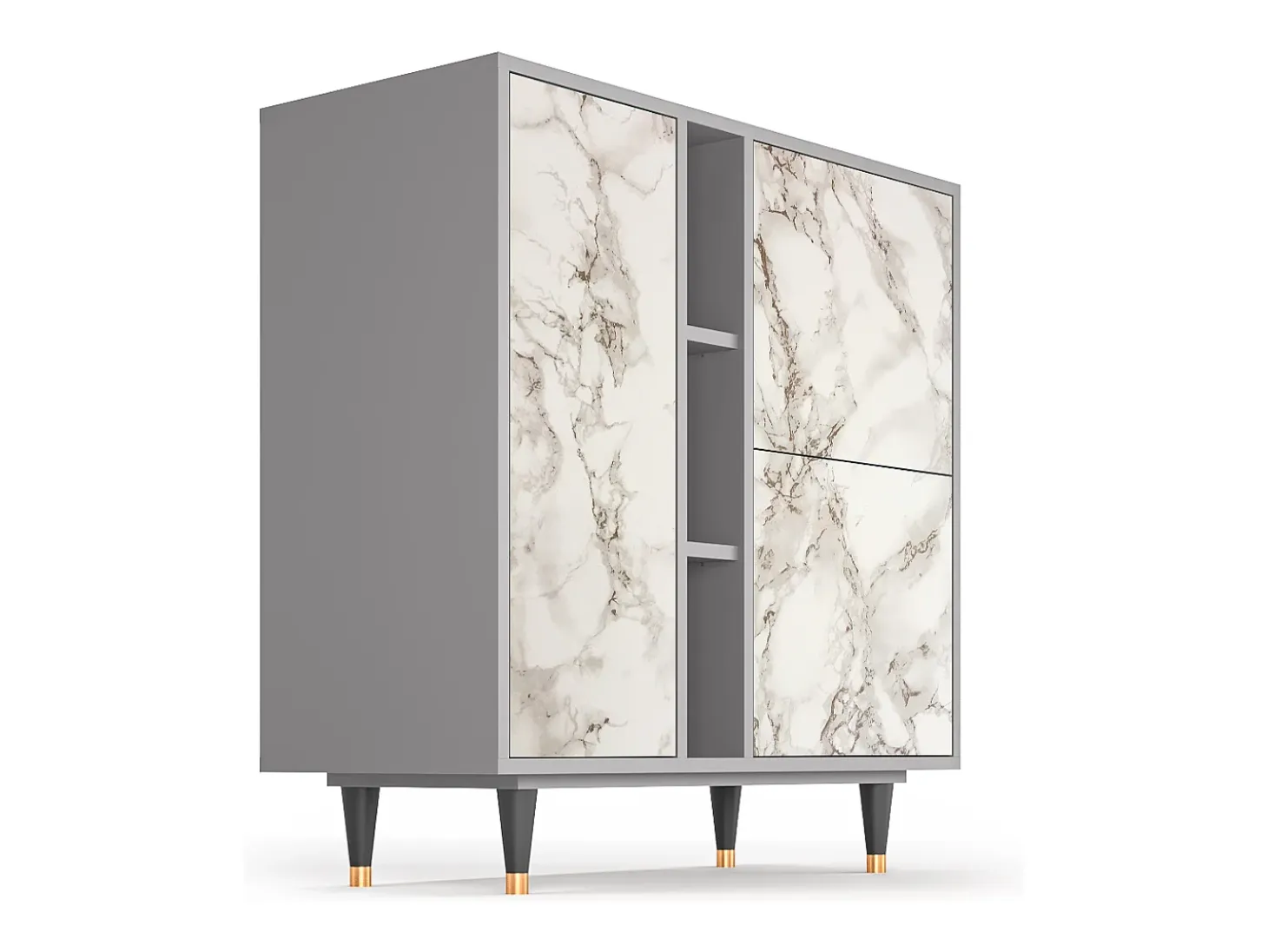 Aparador - 94х96х41 cm - BS5 - Milk Marble, Gris