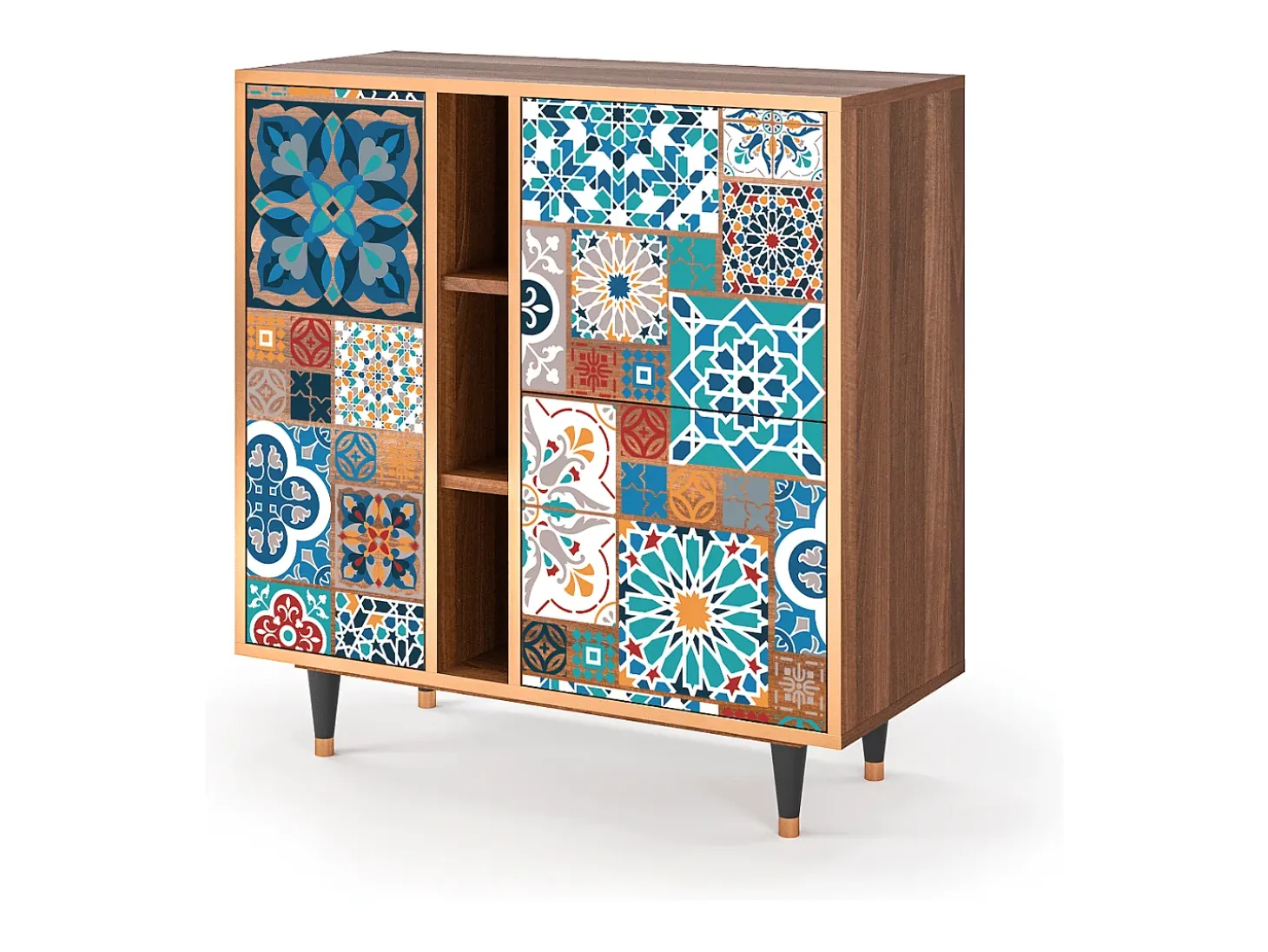 Aparador - 94х96х41 cm - BS5 - Moroccan Market, Nogal