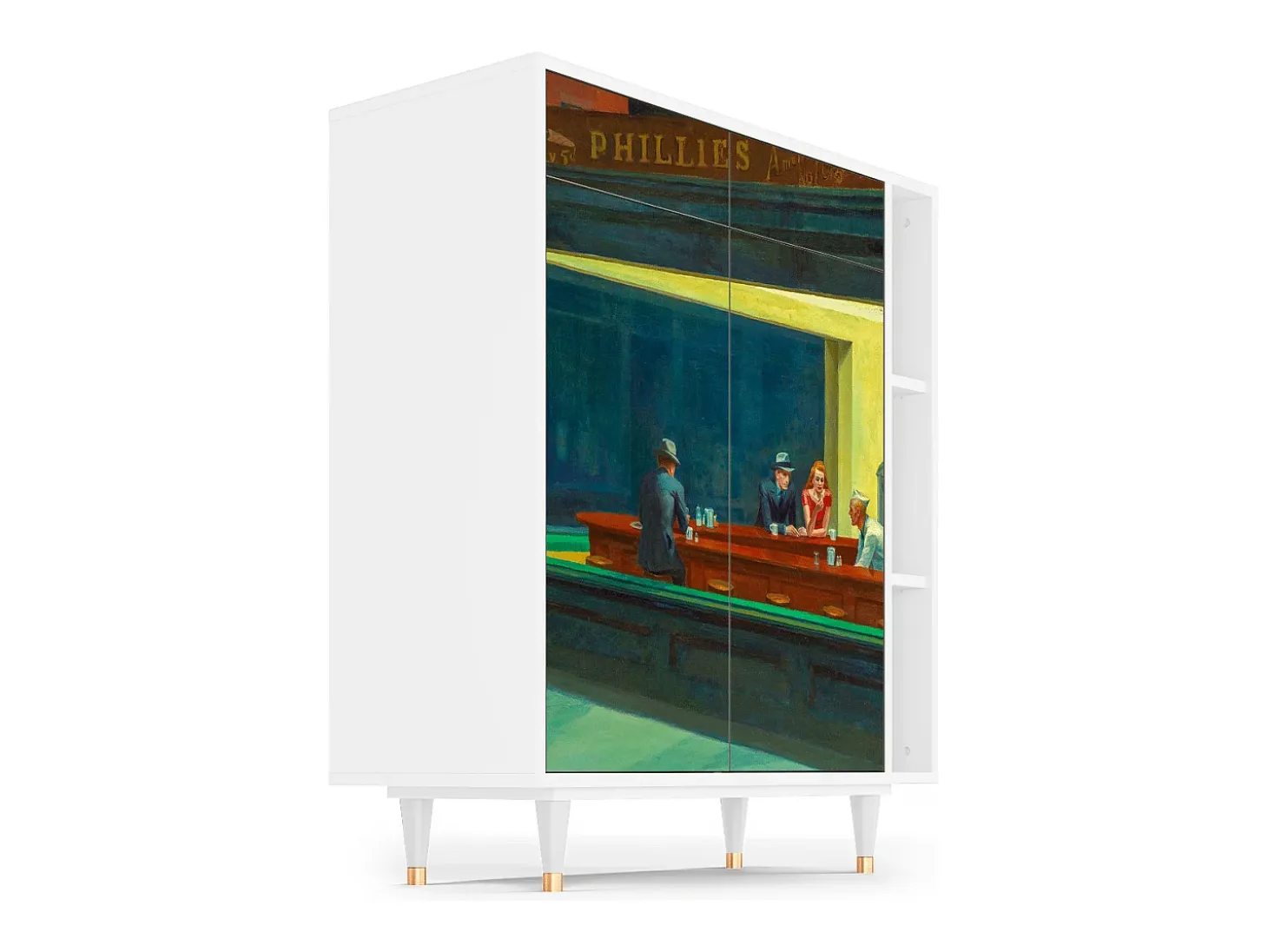 Aparador - 96х110х41 cm - BS6 - Nighthawks by Hopper, Blanco