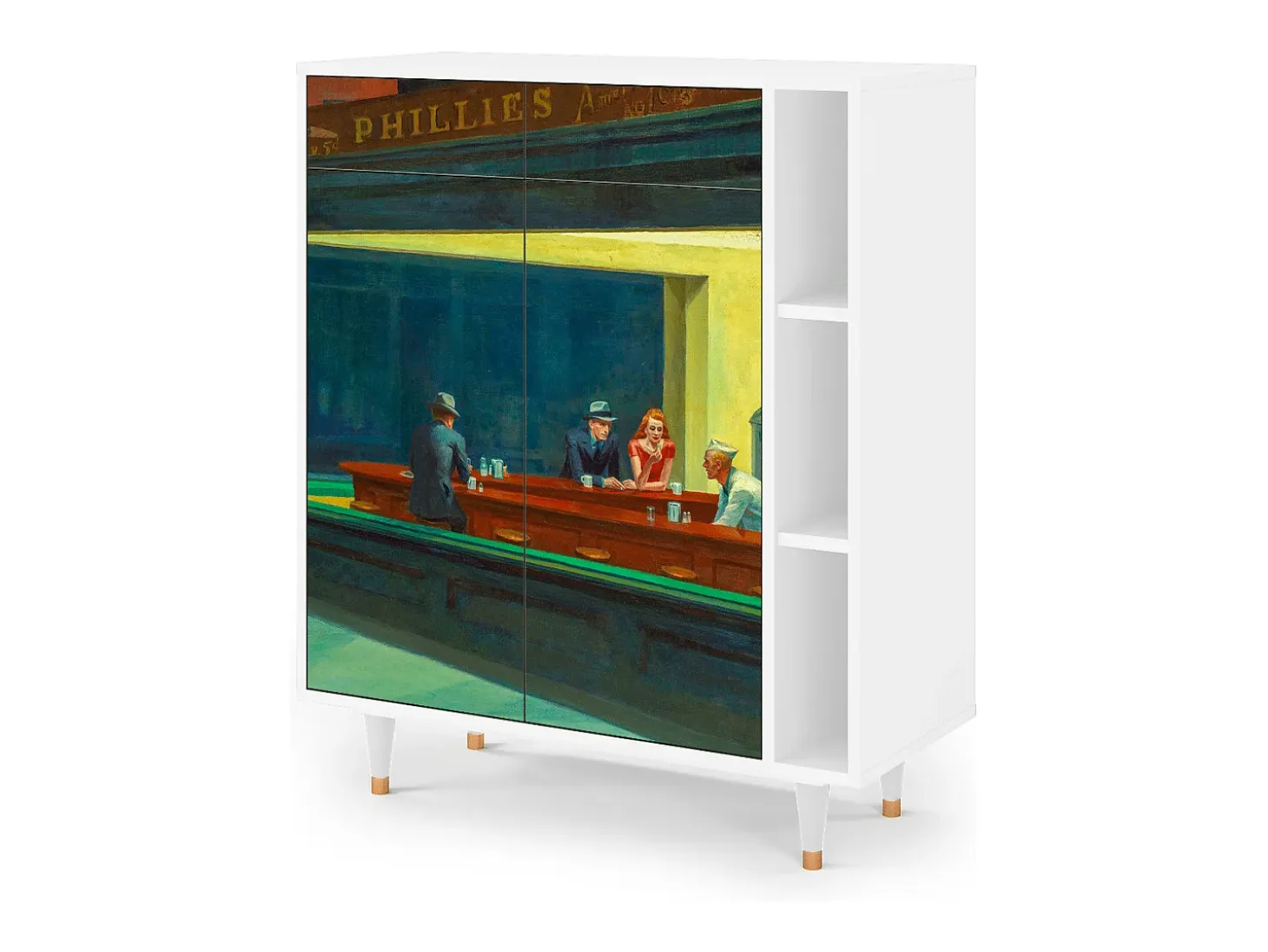 Aparador - 96х110х41 cm - BS6 - Nighthawks by Hopper, Blanco