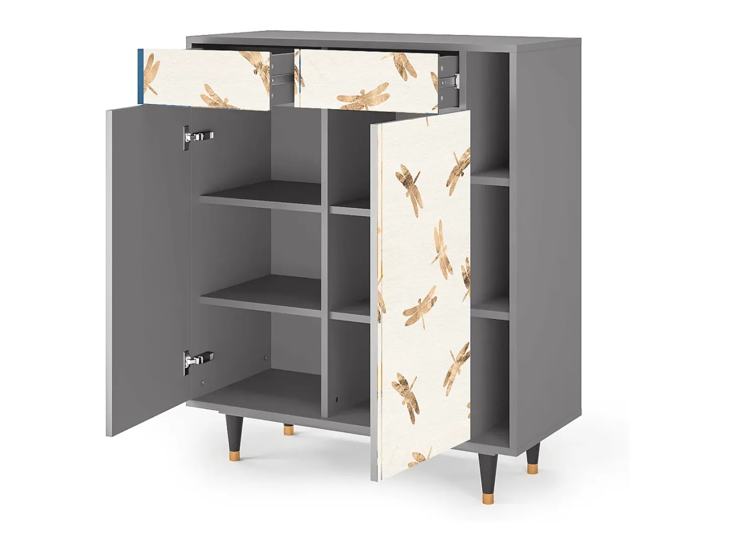 Aparador - 96х110х41 cm - BS6 - Nude Dragonflies, Gris