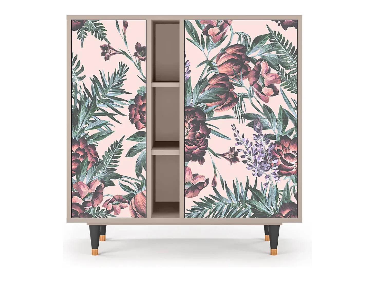 Aparador - 94х96х41 cm - BS5 - Peach Peonies, Latte