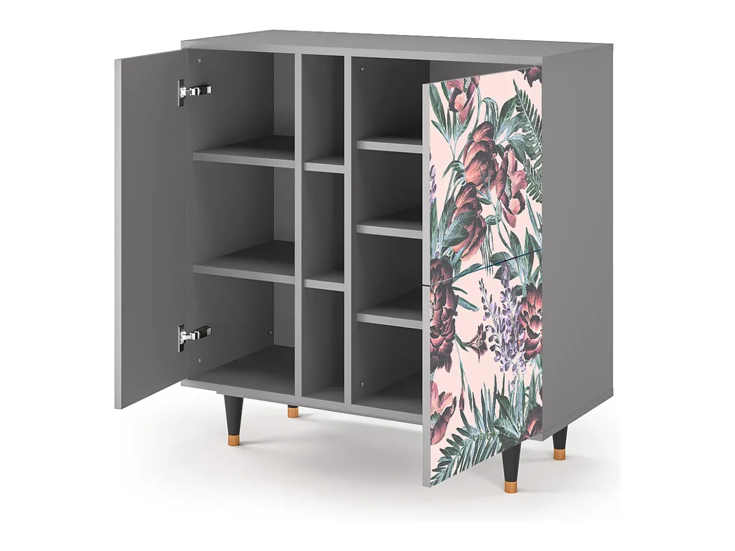 Aparador - 94х96х41 cm - BS5 - Peach Peonies, Gris