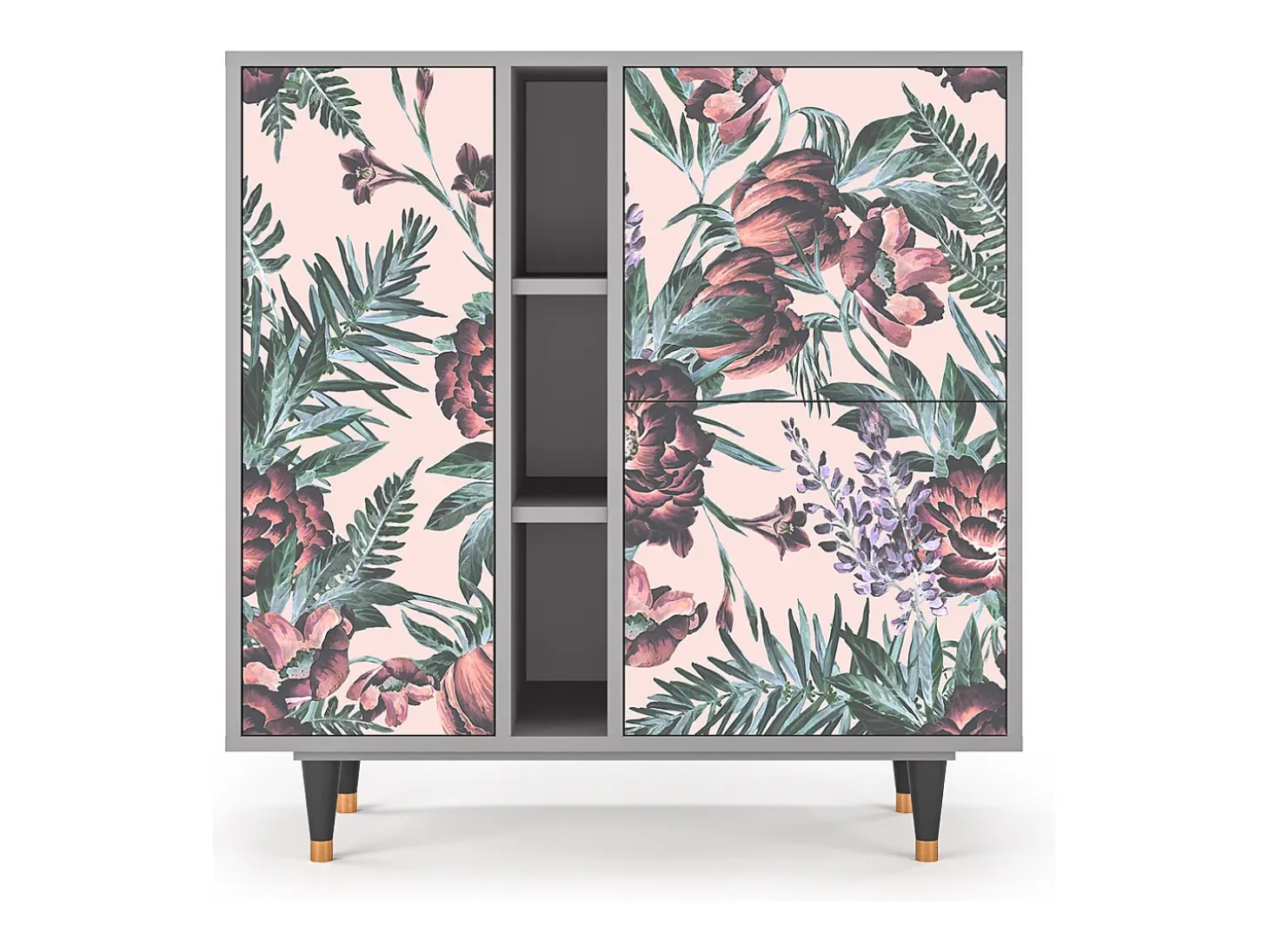 Aparador - 94х96х41 cm - BS5 - Peach Peonies, Gris