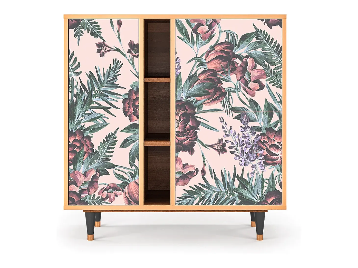 Aparador - 94х96х41 cm - BS5 - Peach Peonies, Nogal