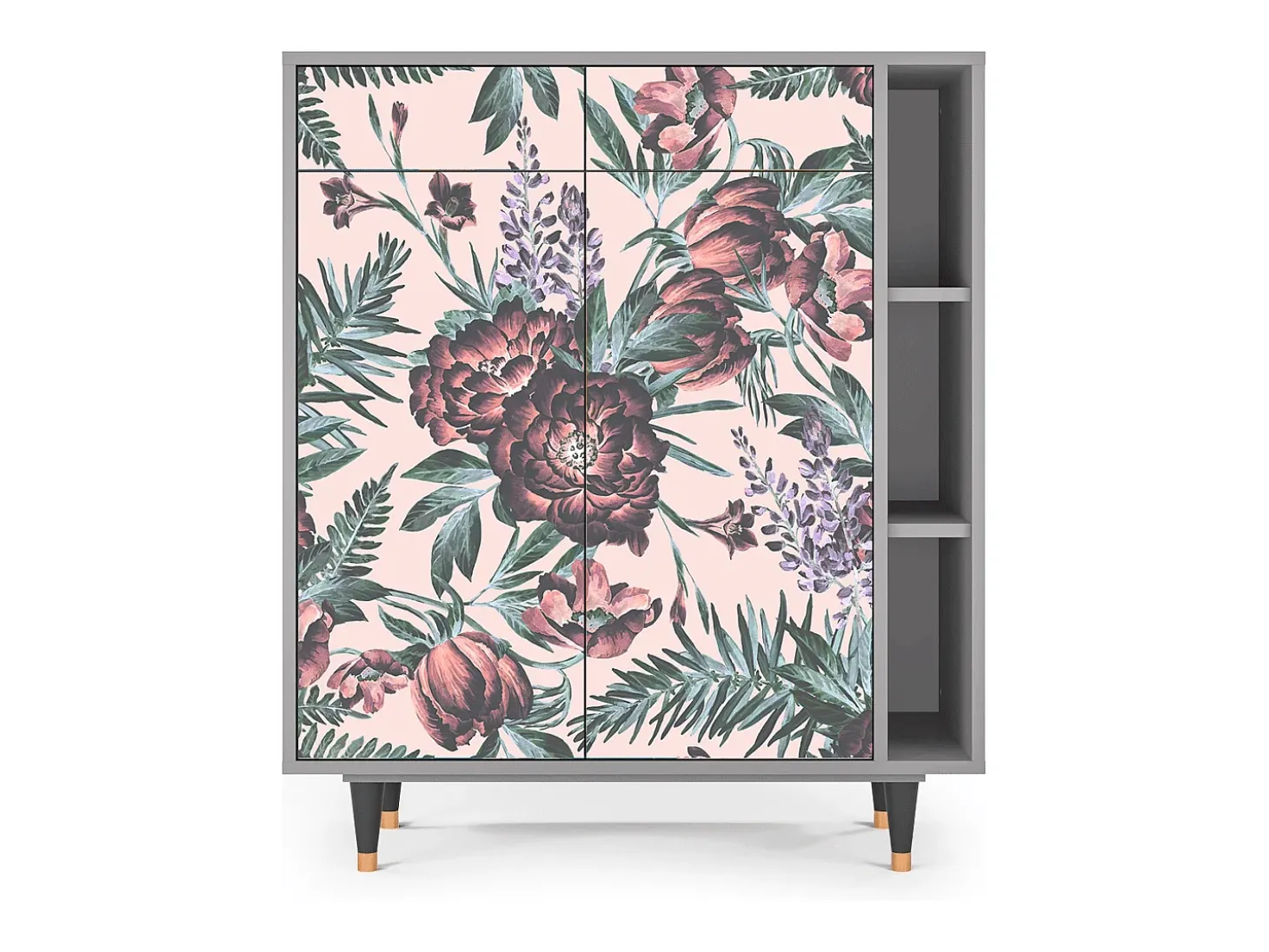 Aparador - 96х110х41 cm - BS6 - Peach Peonies, Gris