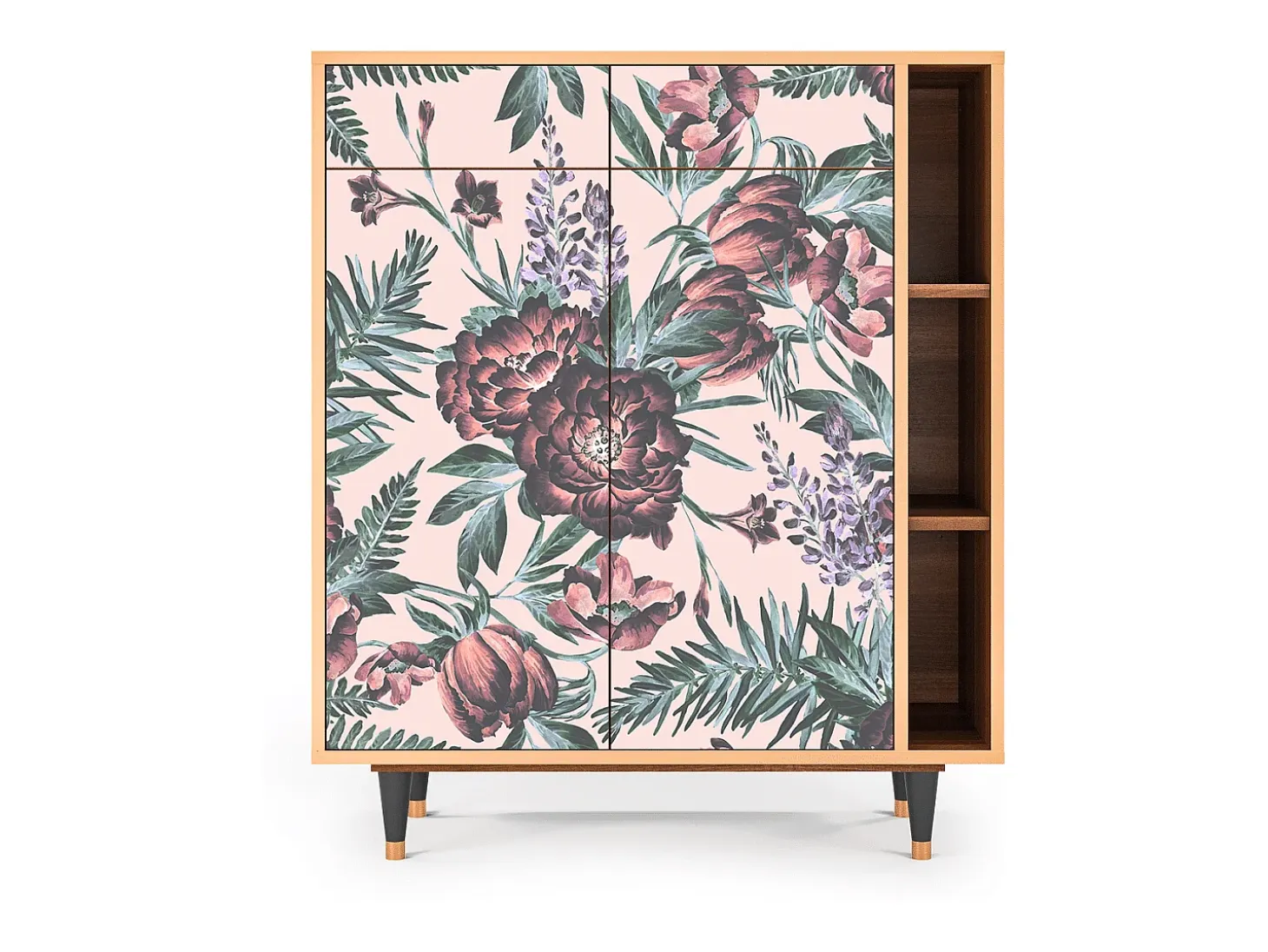 Aparador - 96х110х41 cm - BS6 - Peach Peonies, Nogal