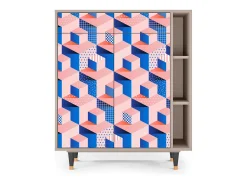 Aparador - 96х110х41 cm - BS6 - Pinky Squares, Latte