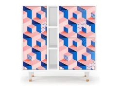 Aparador - 94х96х41 cm - BS5 - Pinky Squares, Blanco