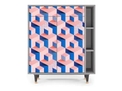 Aparador - 96х110х41 cm - BS6 - Pinky Squares, Gris
