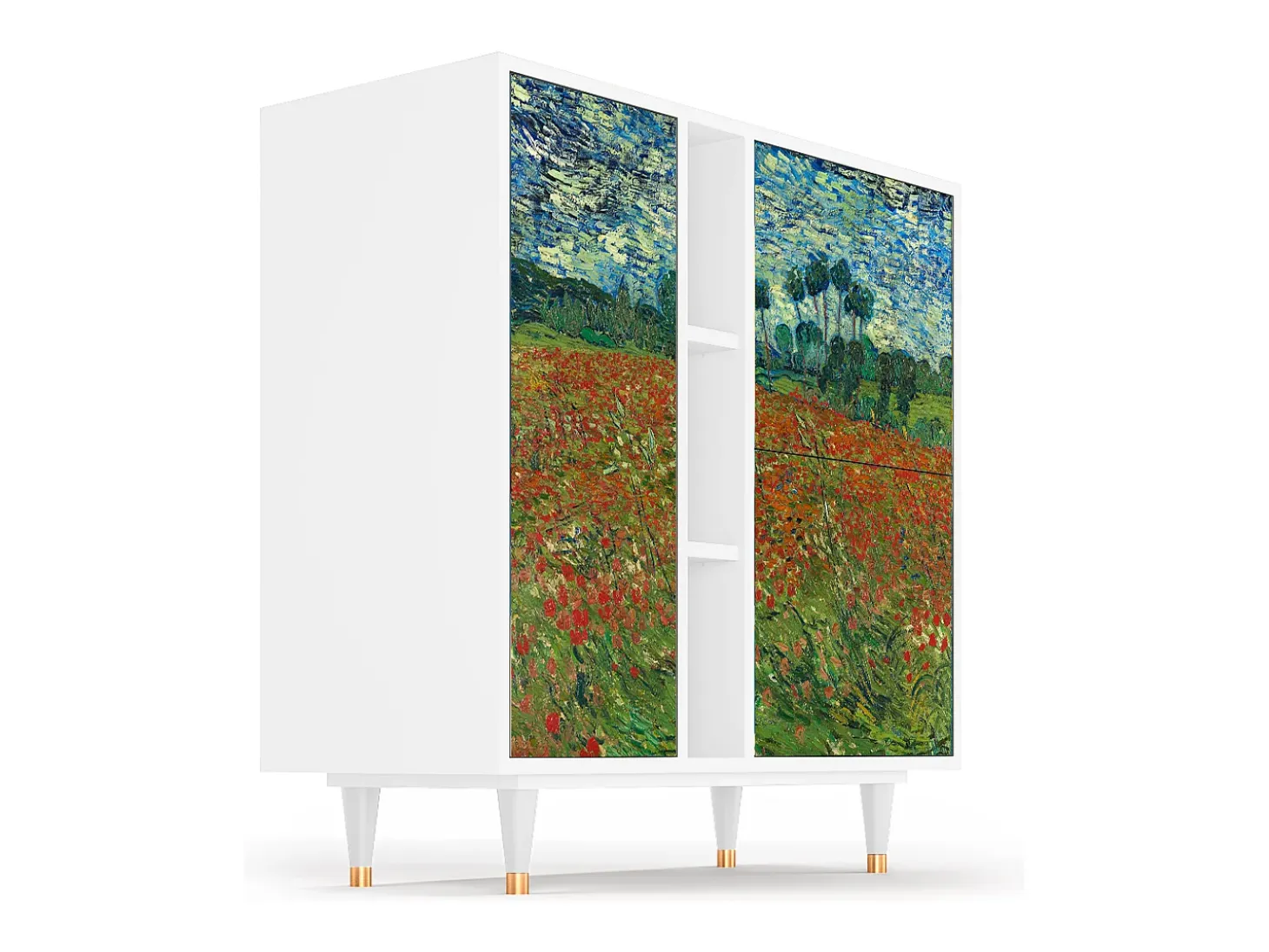 Aparador - 94х96х41 cm - BS5 - Poppy field by van Gogh, Blanco