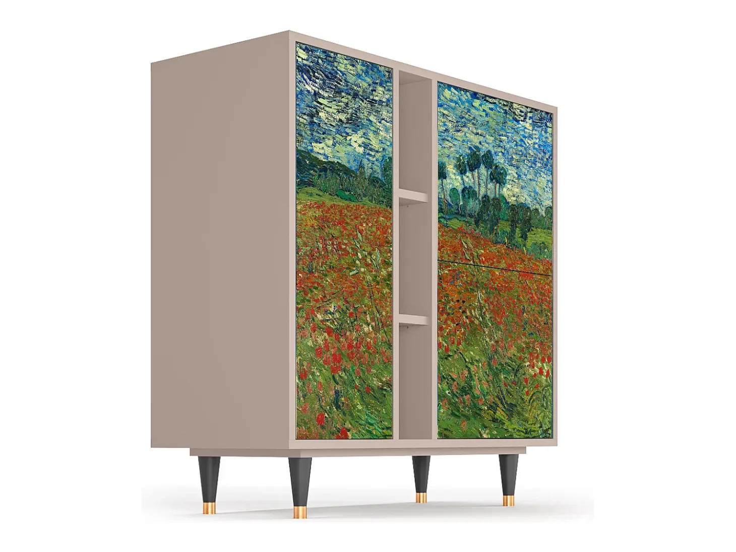 Aparador - 94х96х41 cm - BS5 - Poppy field by van Gogh, Latte