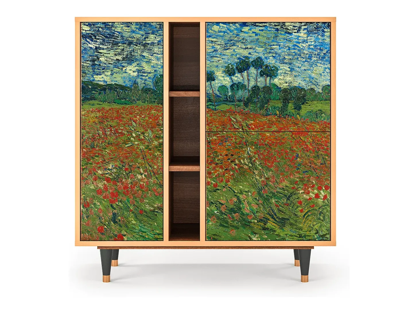 Aparador - 94х96х41 cm - BS5 - Poppy field by van Gogh, Nogal