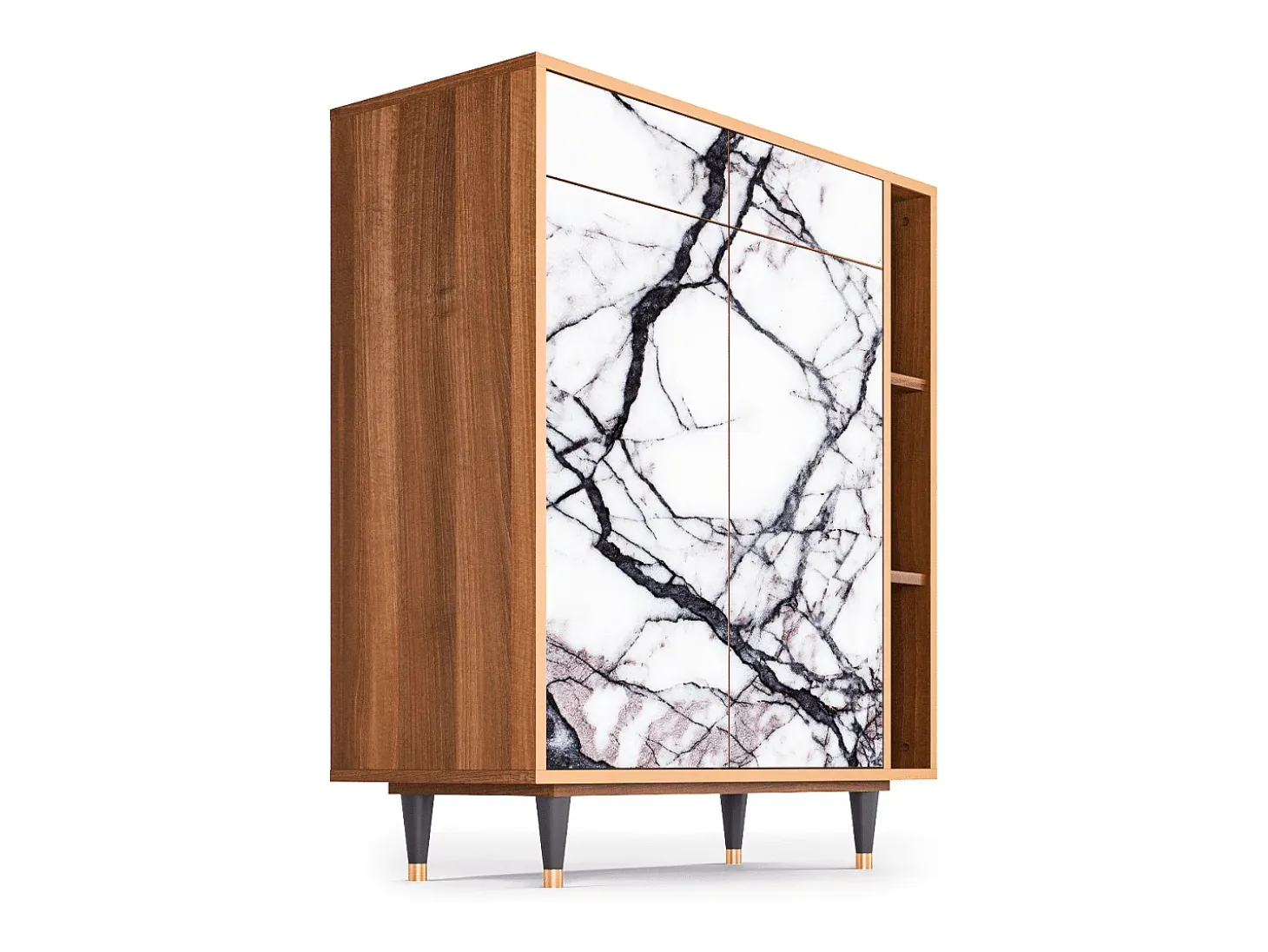 Aparador - 96х110х41 cm - BS6 - Raven Marble, Nogal
