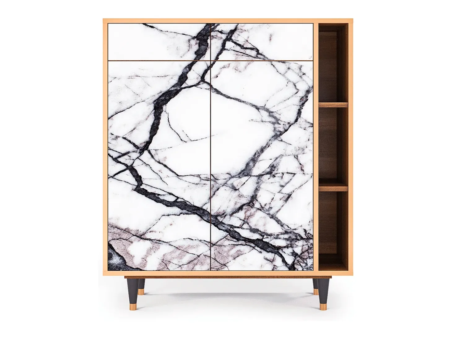 Aparador - 96х110х41 cm - BS6 - Raven Marble, Nogal