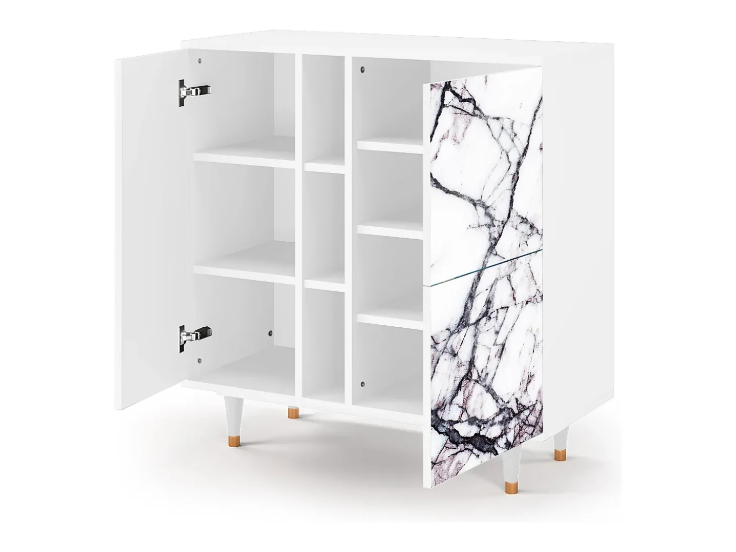 Aparador - 94х96х41 cm - BS5 - Raven Marble, Blanco