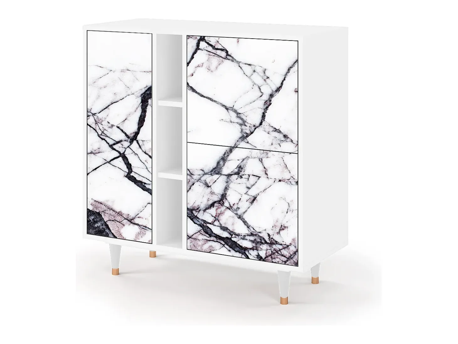 Aparador - 94х96х41 cm - BS5 - Raven Marble, Blanco