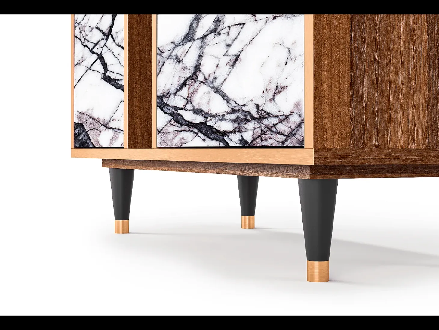Aparador - 94х96х41 cm - BS5 - Raven Marble, Nogal