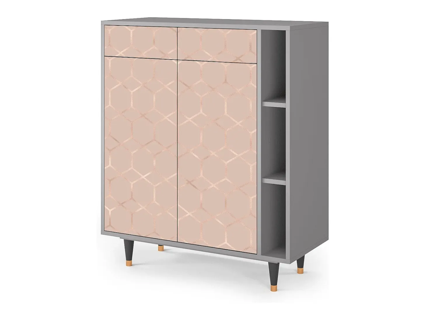 Aparador - 96х110х41 cm - BS6 - Rose Honeycomb, Gris