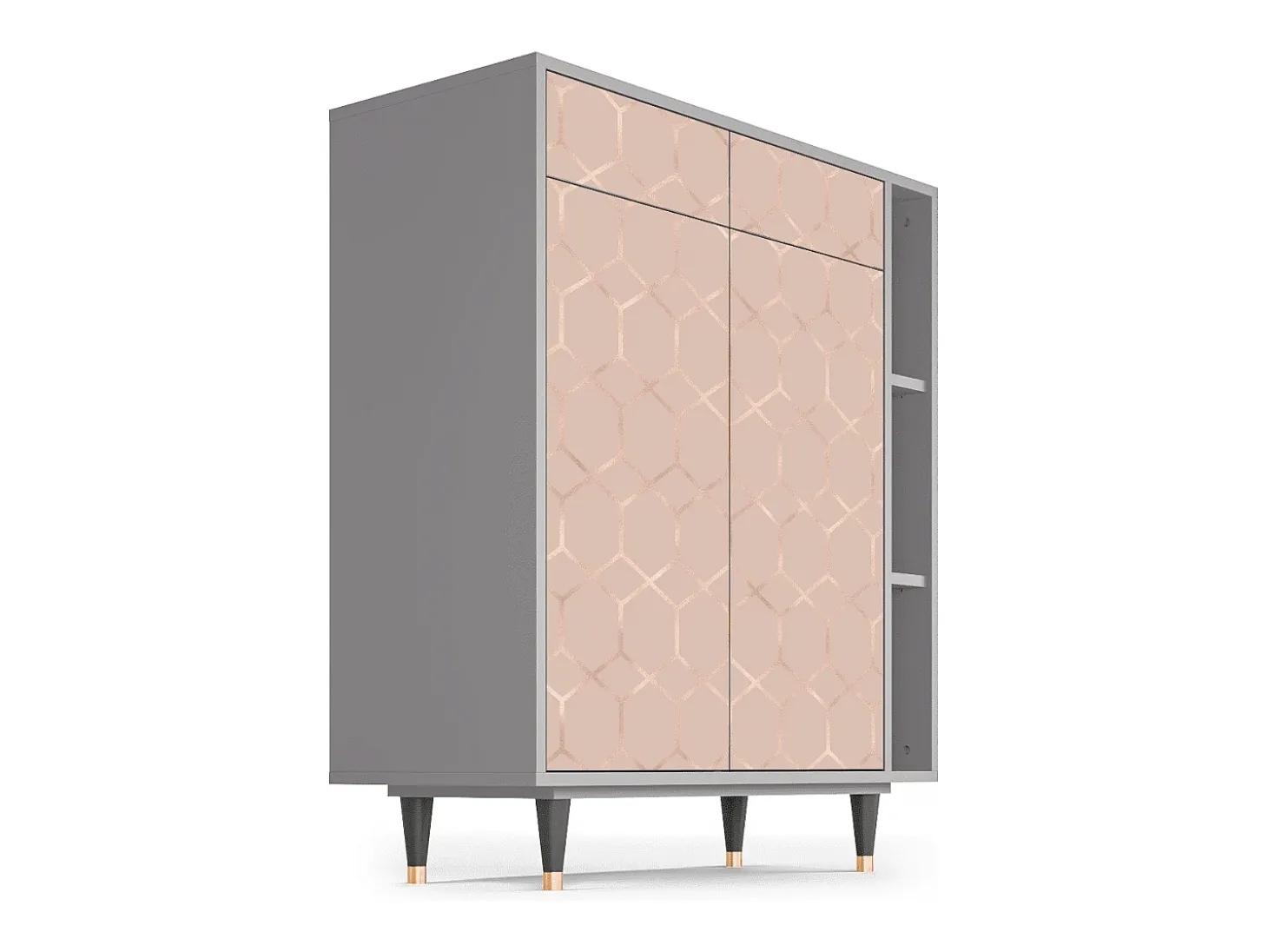 Aparador - 96х110х41 cm - BS6 - Rose Honeycomb, Gris