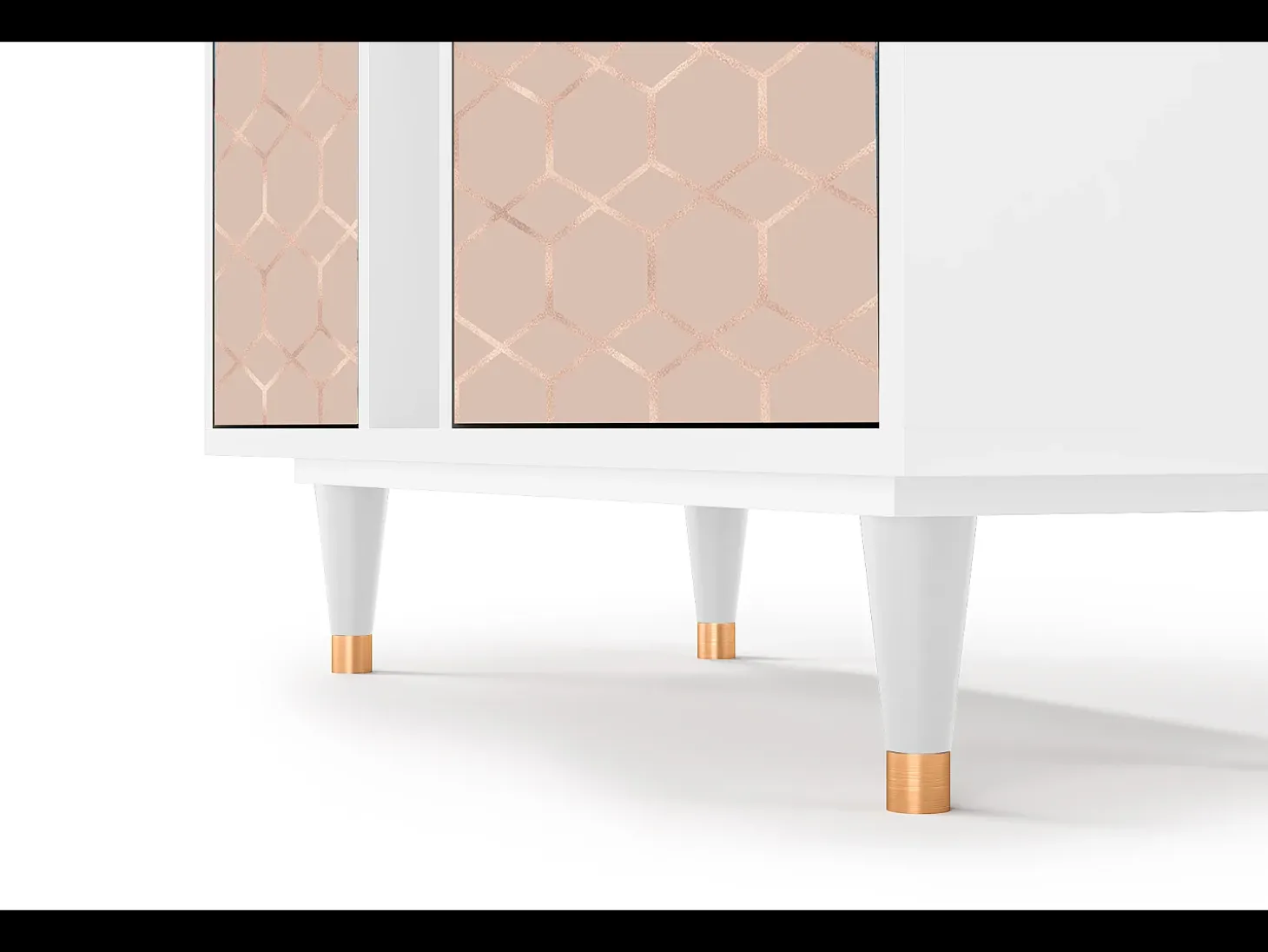 Aparador - 94х96х41 cm - BS5 - Rose Honeycomb, Blanco