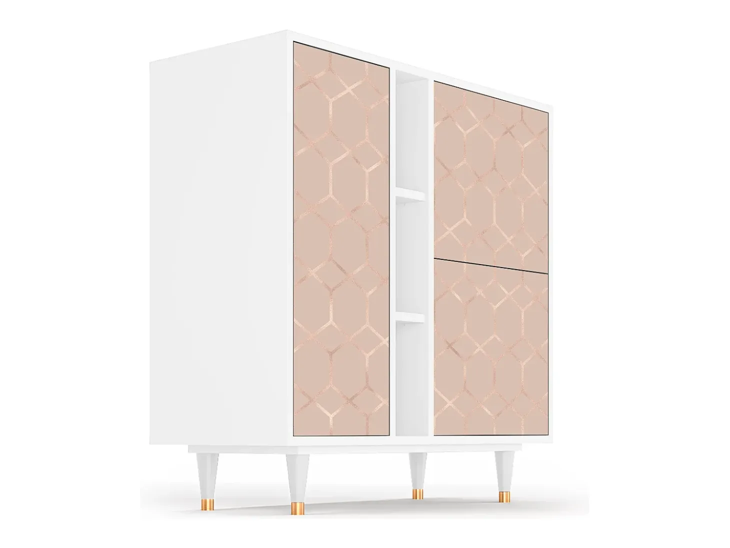 Aparador - 94х96х41 cm - BS5 - Rose Honeycomb, Blanco