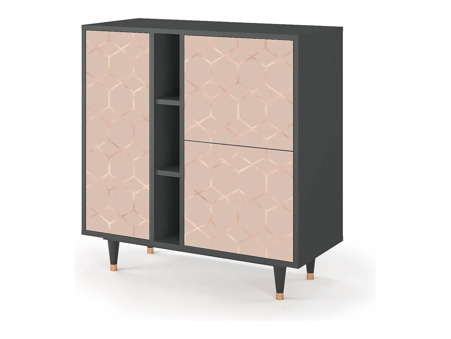 Aparador - 94х96х41 cm - BS5 - Rose Honeycomb, Antracita