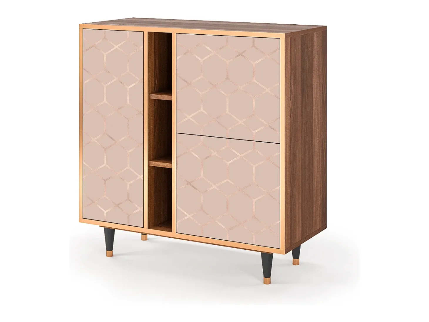 Aparador - 94х96х41 cm - BS5 - Rose Honeycomb, Nogal